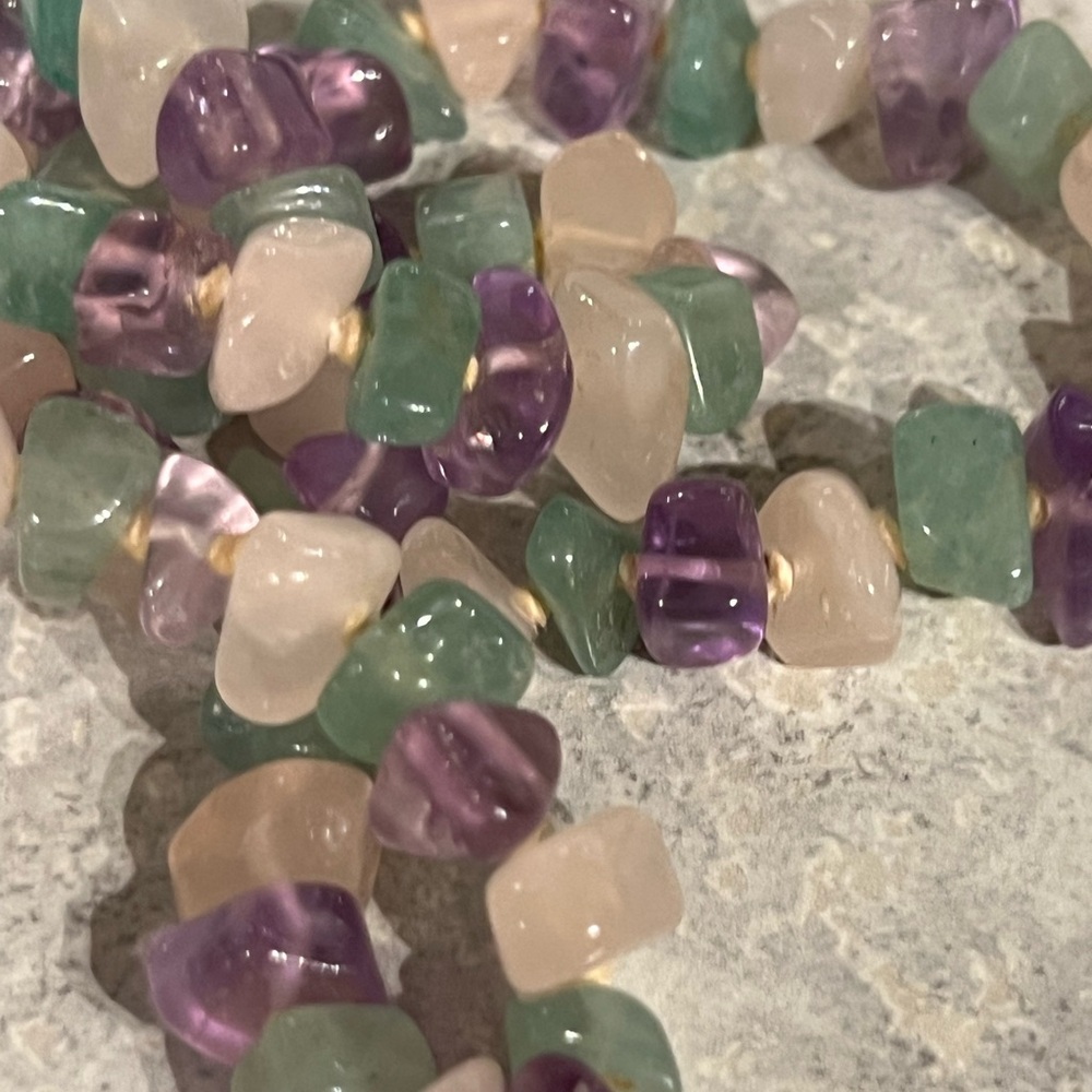 Natural multi gem Necklace no clasp